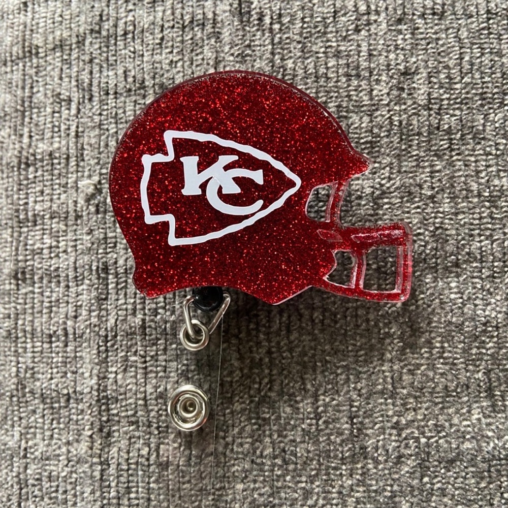 Kansas City Football Helmet Retractable Name Badge Reel ID Name Tag Holder